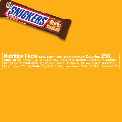 Mars SNICKERS Full Size Chocolate Candy Bar, 1.86 oz Bar
